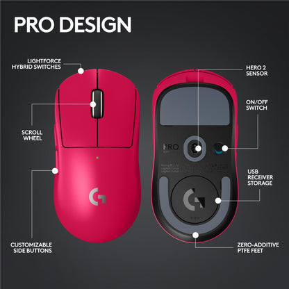 Logitech G PRO X SUPERLIGHT 2 LIGHTSPEED Wireless Gaming Mouse - Pink (AU Stock)