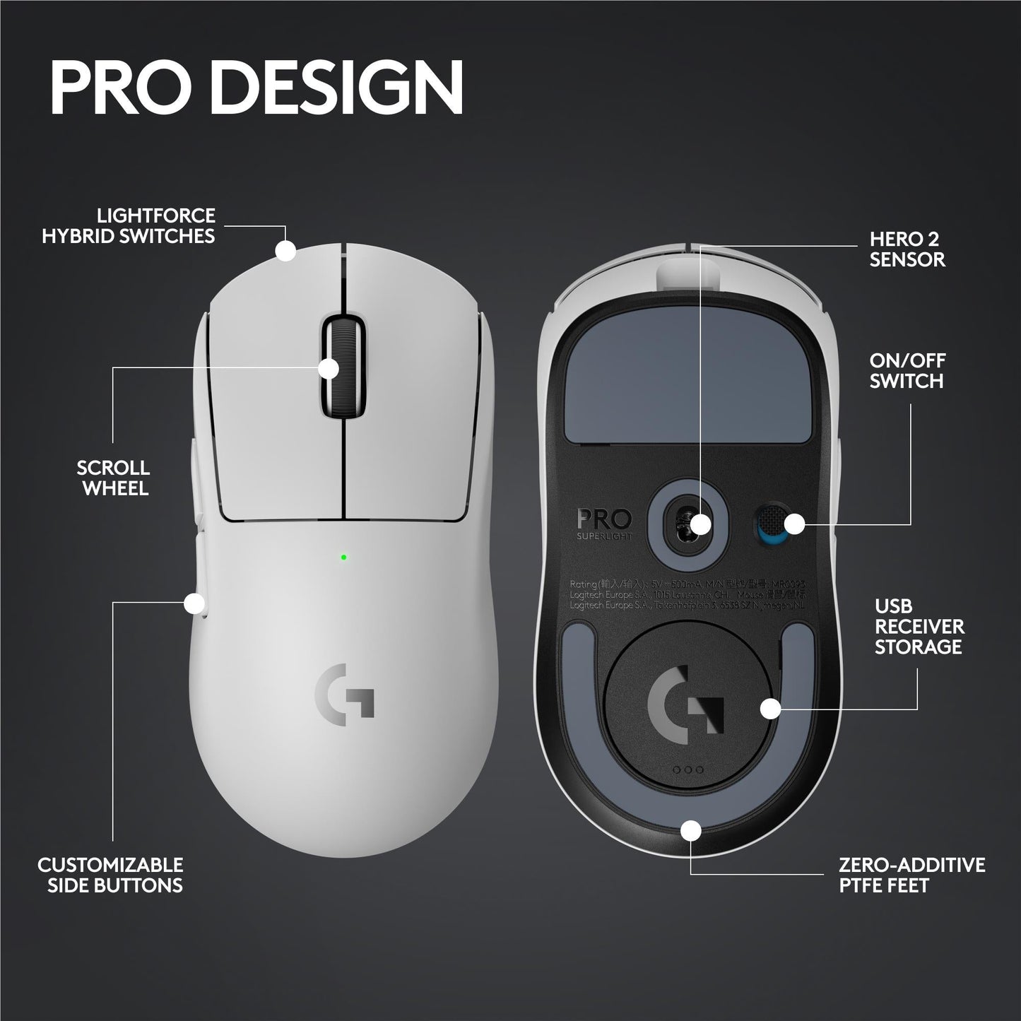 Logitech G PRO X SUPERLIGHT 2 LIGHTSPEED Wireless Gaming Mouse - White (AU Stock)
