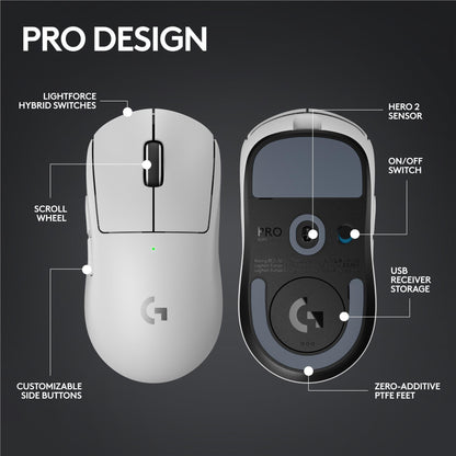 Logitech G PRO X SUPERLIGHT 2 LIGHTSPEED Wireless Gaming Mouse - White (AU Stock)