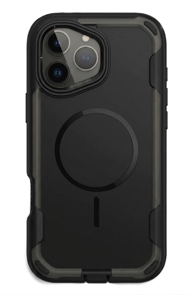 MaxGuard Dual-Layer MagSafe Case with Camera Ring Kickstand for iPhone 17 - Black