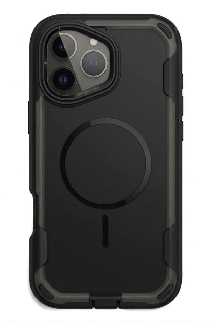 MaxGuard Dual-Layer MagSafe Case with Camera Ring Kickstand for iPhone 17 - Black