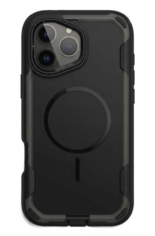 MaxGuard Dual-Layer MagSafe Case with Camera Ring Kickstand for iPhone 17 - Black