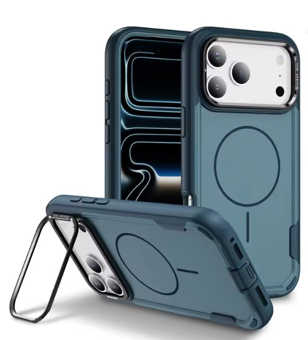 MaxGuard Dual-Layer MagSafe Case with Camera Ring Kickstand for iPhone 17 Pro Max - Blue