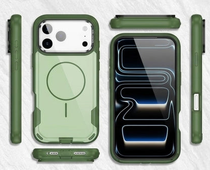 MaxGuard Dual-Layer MagSafe Case with Camera Ring Kickstand for iPhone 17 Pro Max - Green