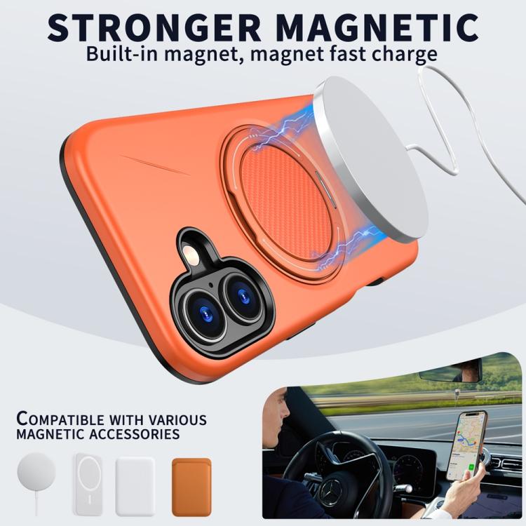 MaxGuard Spin Grip MagSafe Case for Apple iPhone 17 - Orange