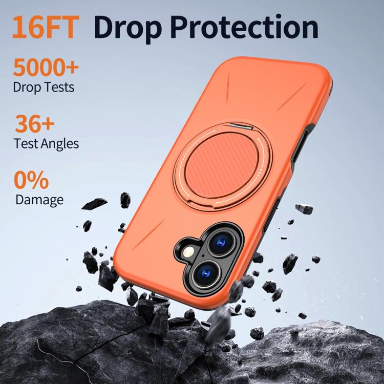 MaxGuard Spin Grip MagSafe Case for Apple iPhone 17 - Orange