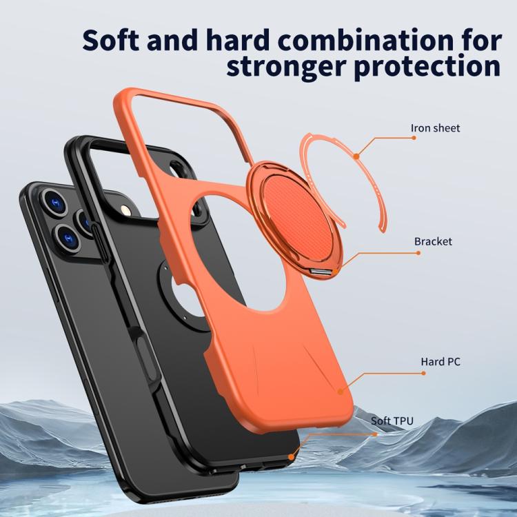 MaxGuard Spin Grip MagSafe Case for Apple iPhone 17 Pro - Orange