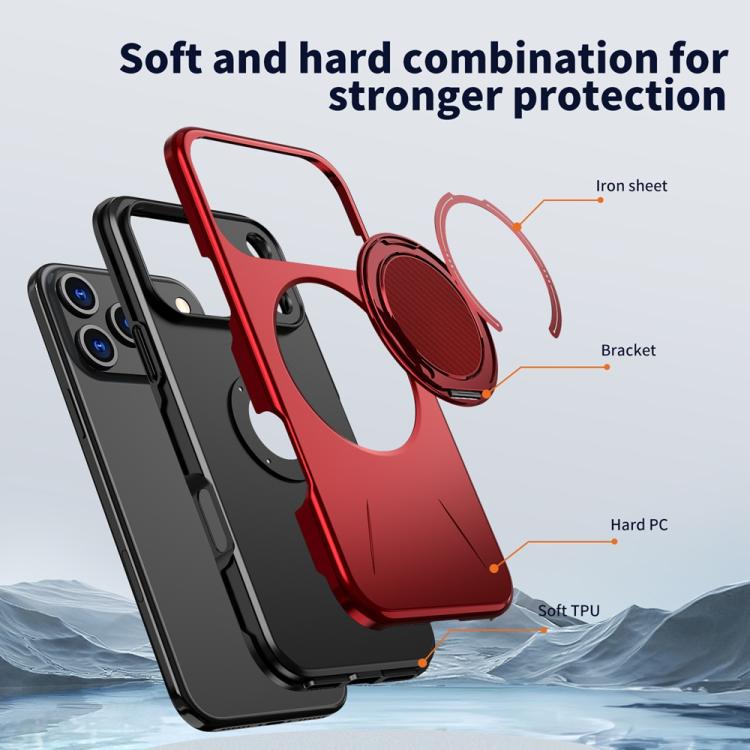 MaxGuard Spin Grip MagSafe Case for Apple iPhone 17 Pro - Red