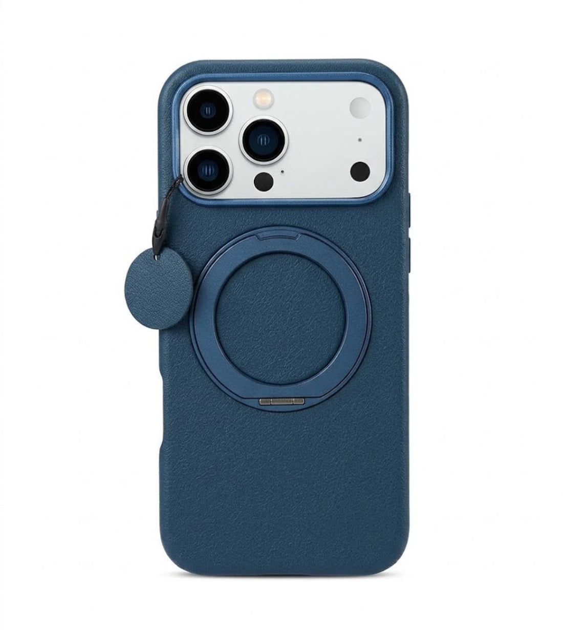 MaxGuard Spin Grip Magpivot Leather Case for Apple iPhone 18 Pro Max / 17 Pro Max - Navy