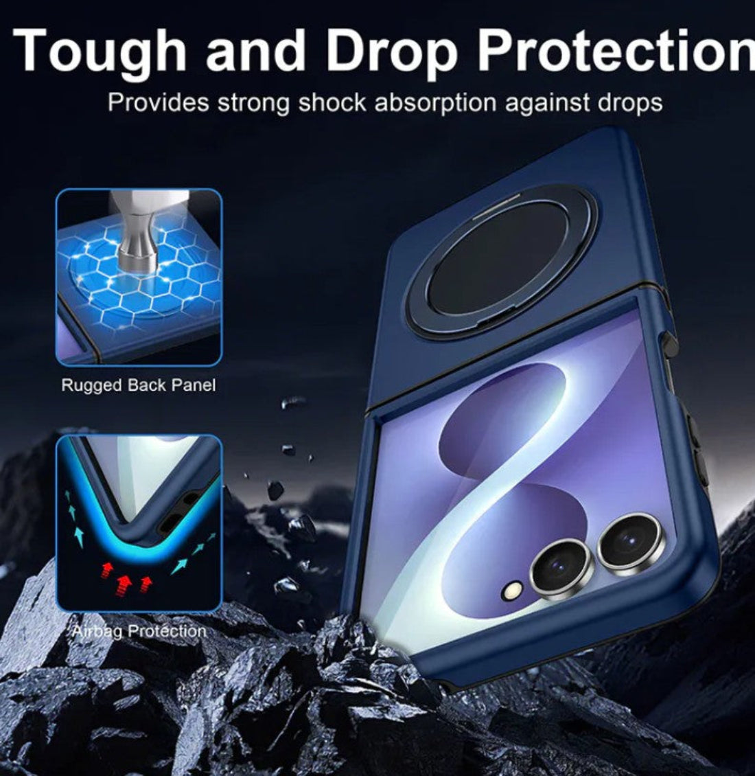 MaxGuard Spin Grip MagSafe Case for Samsung Z Flip 8 - Purple