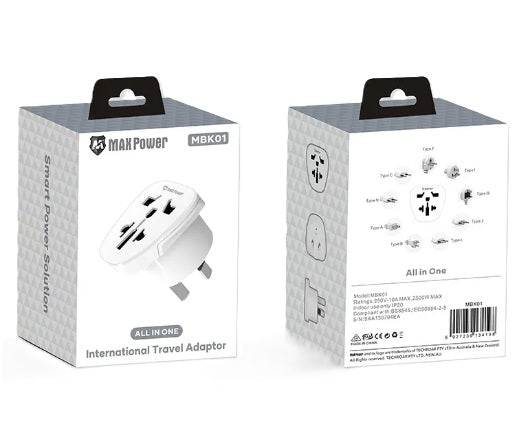 MaxPower All-in-One International Travel Adaptor Convert to Australia Plug [MBK01]