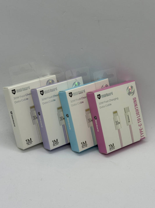 MaxGuard PD30W Charge & Sync Cable for Type C to Lightning 1M [ML01WHT] - White
