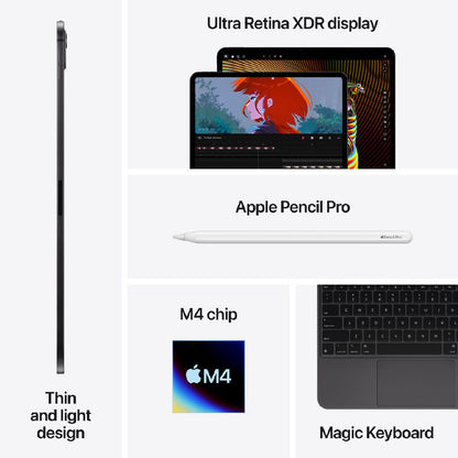 Apple iPad Pro (M4) 13" WiFi 256GB Standard Glass - Black [MVX23XA]