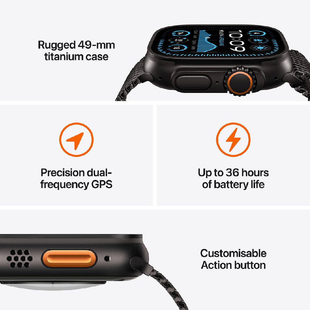 Apple Watch Ultra 2 GPS + Cellular 49mm Black Titanium Case / Trail Loop [S/M] - MX4U3ZPA