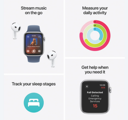 Apple Watch SE 40mm Silver Aluminium Case with Denim Sport Band GPS - S/M [MXEC3ZPA]