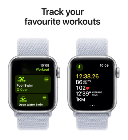 Apple Watch SE 40mm Silver Aluminium Case with Blue Cloud Sport Loop [MXEE3ZPA]