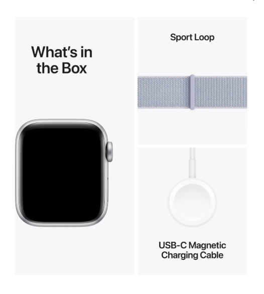 Apple Watch SE 40mm Silver Aluminium Case with Blue Cloud Sport Loop [MXEE3ZPA]