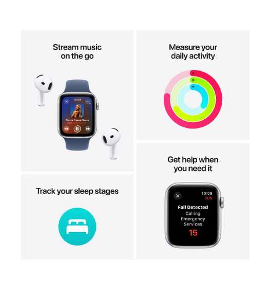 APPLE WATCH SE 44mm Starlight Case with Green Sport Loop [MXEW3ZPA]