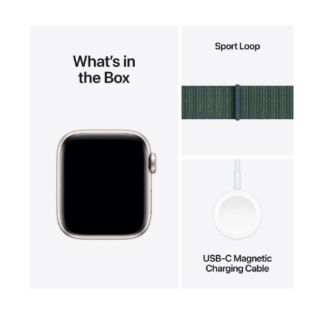 APPLE WATCH SE 40mm GPS Starlight Case Green Sport Loop [MXEH3ZPA]