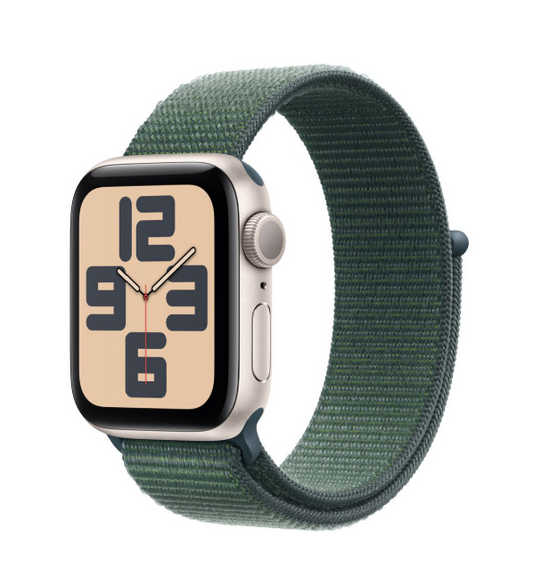 APPLE WATCH SE 44mm Starlight Case with Green Sport Loop [MXEW3ZPA]