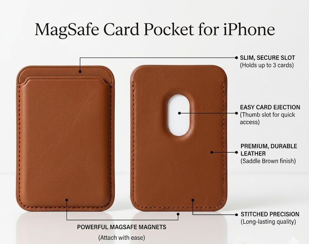 MagSafe Card Pocket for iPhone - Brown