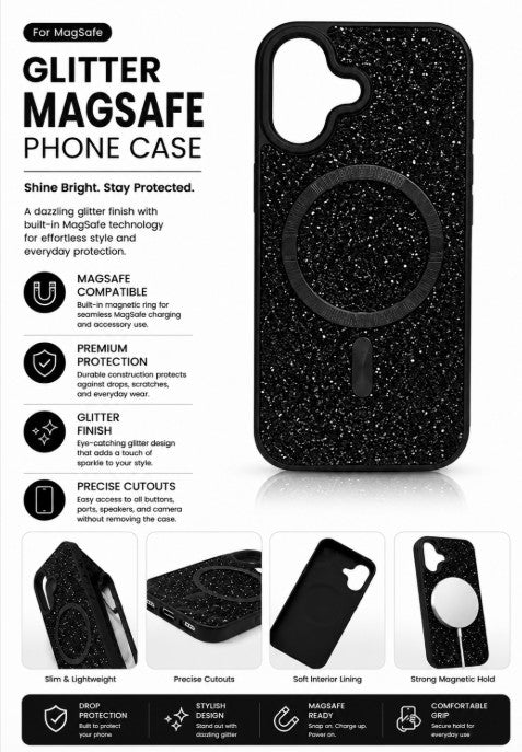 MaxGuard Diamond MagSafe Case for iPhone 17 - Black