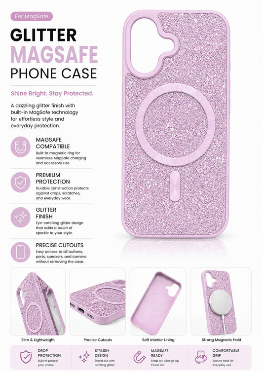 MaxGuard Diamond MagSafe Case for iPhone 17 - Purple