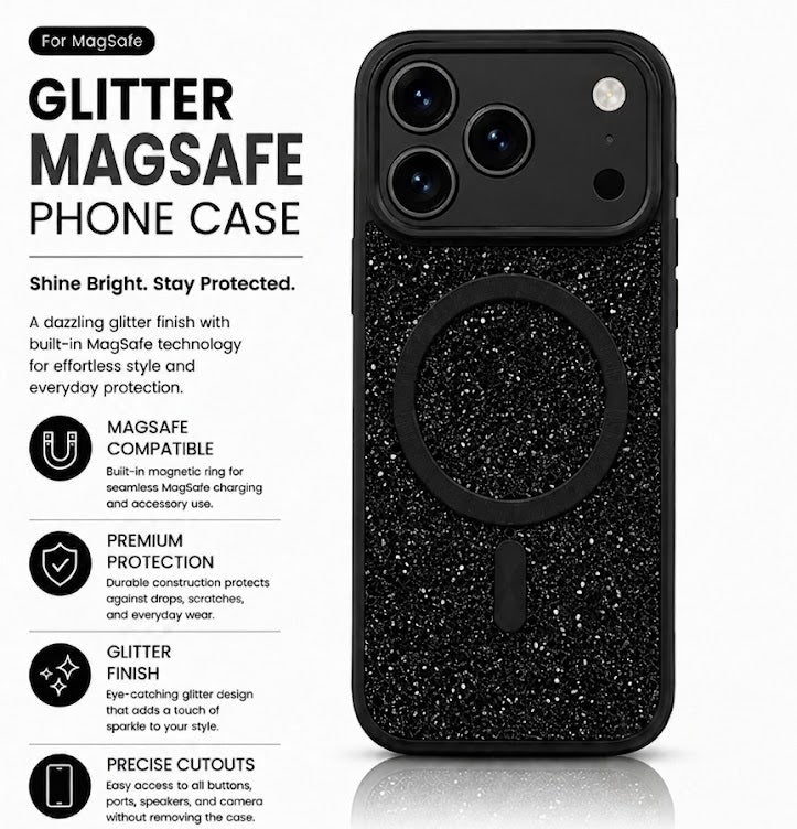 MaxGuard Diamond MagSafe Case for iPhone 17 Pro Max - Black