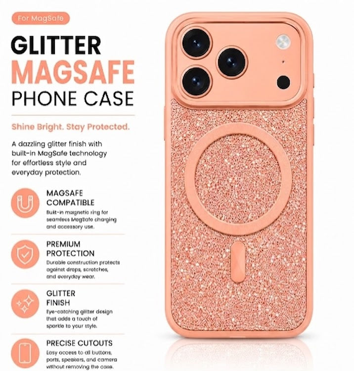 MaxGuard Diamond MagSafe Case for iPhone 17 Pro Max - Pink