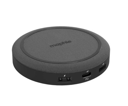 Mophie Universal Wireless Charging Hub, Charge Up to 4 Devices (3 USB Ports + Wireless Charging Surface)