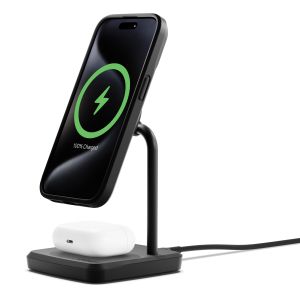 Cygnett ChargeBase 2-in-1 Magnetic Wireless Charger - Black, including 20w wall charger