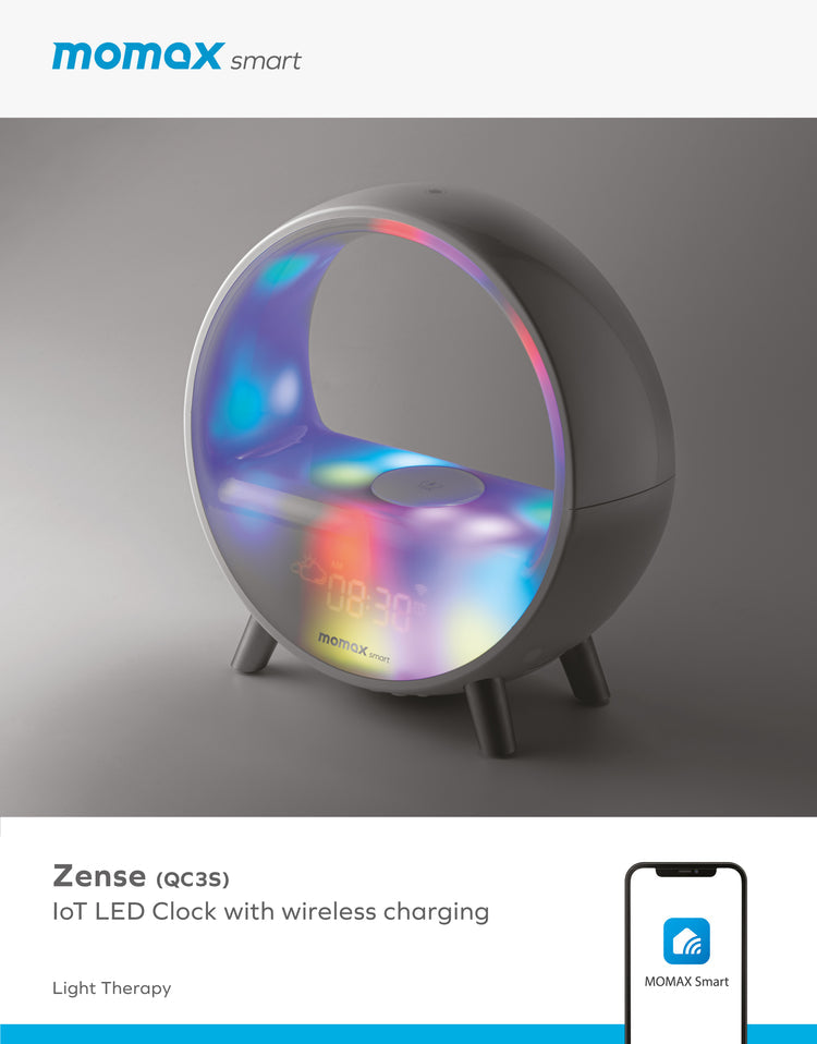 MOMAX QC3 Zense IoT Ambient light with Wireless Charging,  international model - warranty covered by Xtreme
