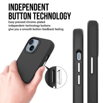 Rhinos Rugged Shockproof Case for iPhone 15 - Black