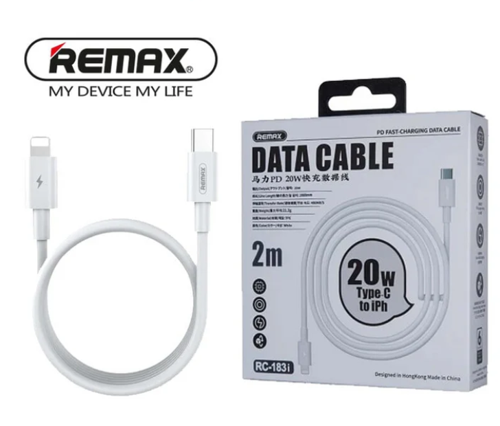REMAX - 2M LIGHTNING to TYPE C CABLE - WHITE for IPHONE