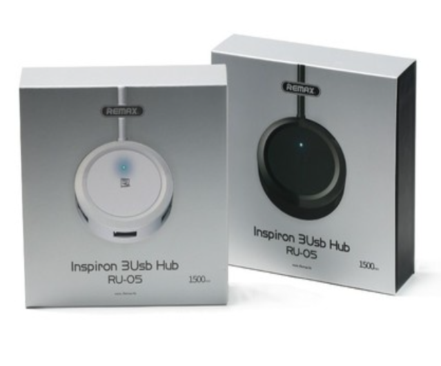 REMAX - HUB-3 USB PORT 2.0 ADAPTOR - Black [ONLY charging with computer]