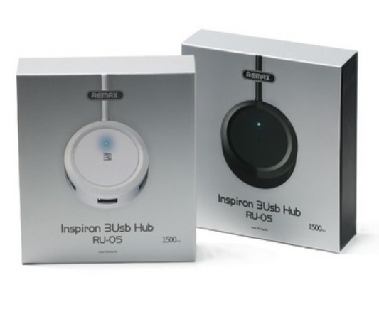 REMAX - HUB-3 USB PORT 2.0 ADAPTOR - Black [ONLY charging with computer]