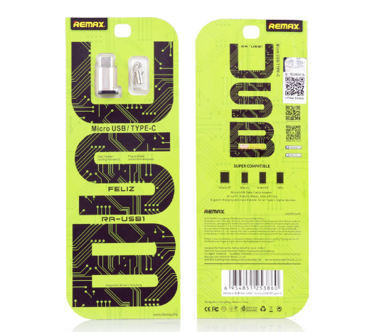 REMAX RA-USB1 Micro USB convert to TYPE C ADAPTOR