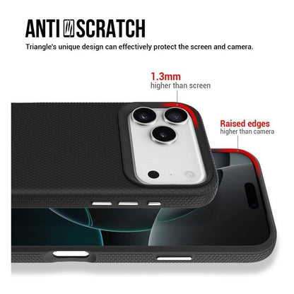 Rhinos Rugged Shockproof Case with Magnetic Ring for iPhone 17 Pro Max - Black