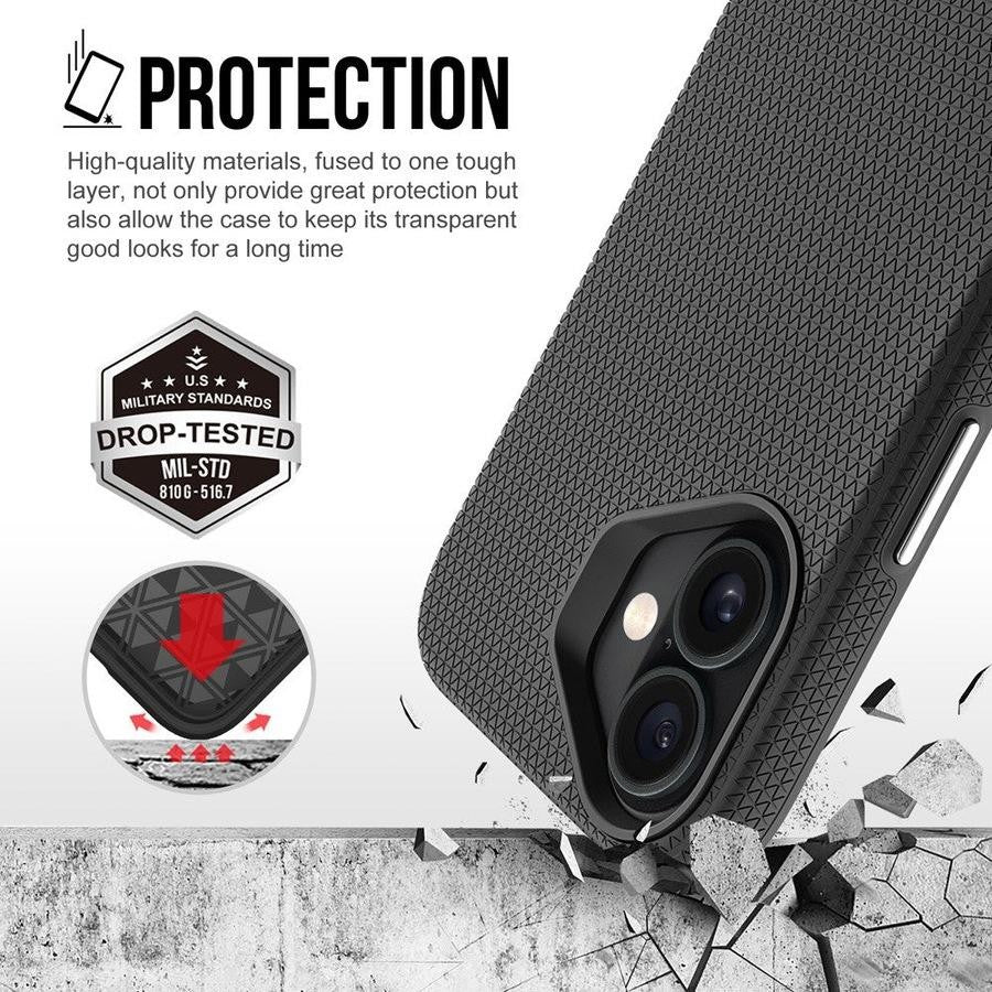 Rhinos Rugged Shockproof Case with Magnetic Ring for iPhone 17  - Black