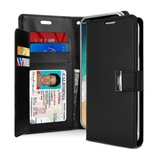 Goospery Rich Diary Book Case for iPhone 14 Plus 6.7' - Black