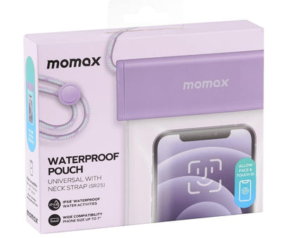 MOMAX WaterProof Pouch with Neck Strap - Purple