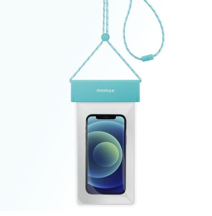 MOMAX WaterProof Pouch with Neck Strap - Blue