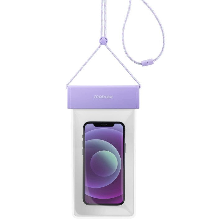 MOMAX WaterProof Pouch with Neck Strap - Purple