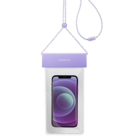 MOMAX WaterProof Pouch with Neck Strap - Purple