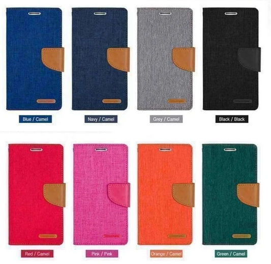 Goospery Canvas Book Case - IPHONE 13 (6.1') - BLACK