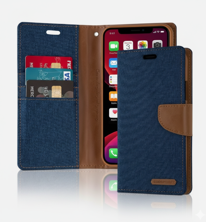 Goospery Canvas Book Case - IPHONE XS MAX - ORANGE