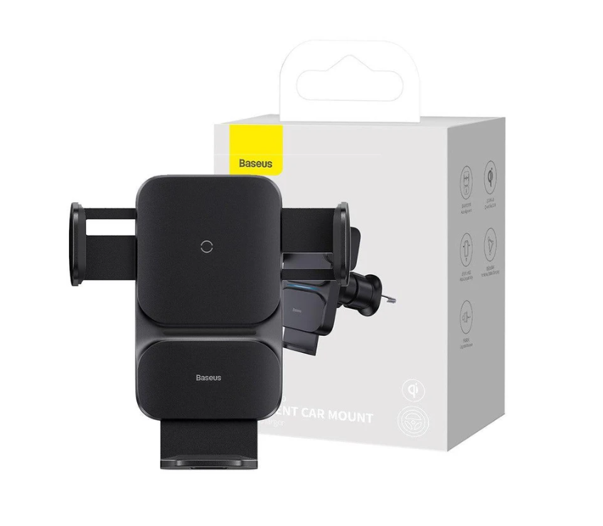 BASEUS Wisdom Auto Alignment Car Mount Wireless Charger (Black)