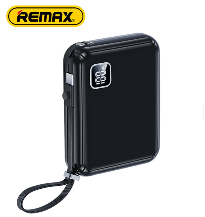 REMAX RPP-579 22.5W Power Bank [10K mAh] [1 Port + Lightning & USB C Cables] - BLACK