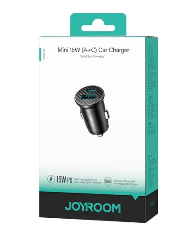 JoyRoom - JR-CCN16 Mini 15W QC + PD Car Charger [USB A + USB C]