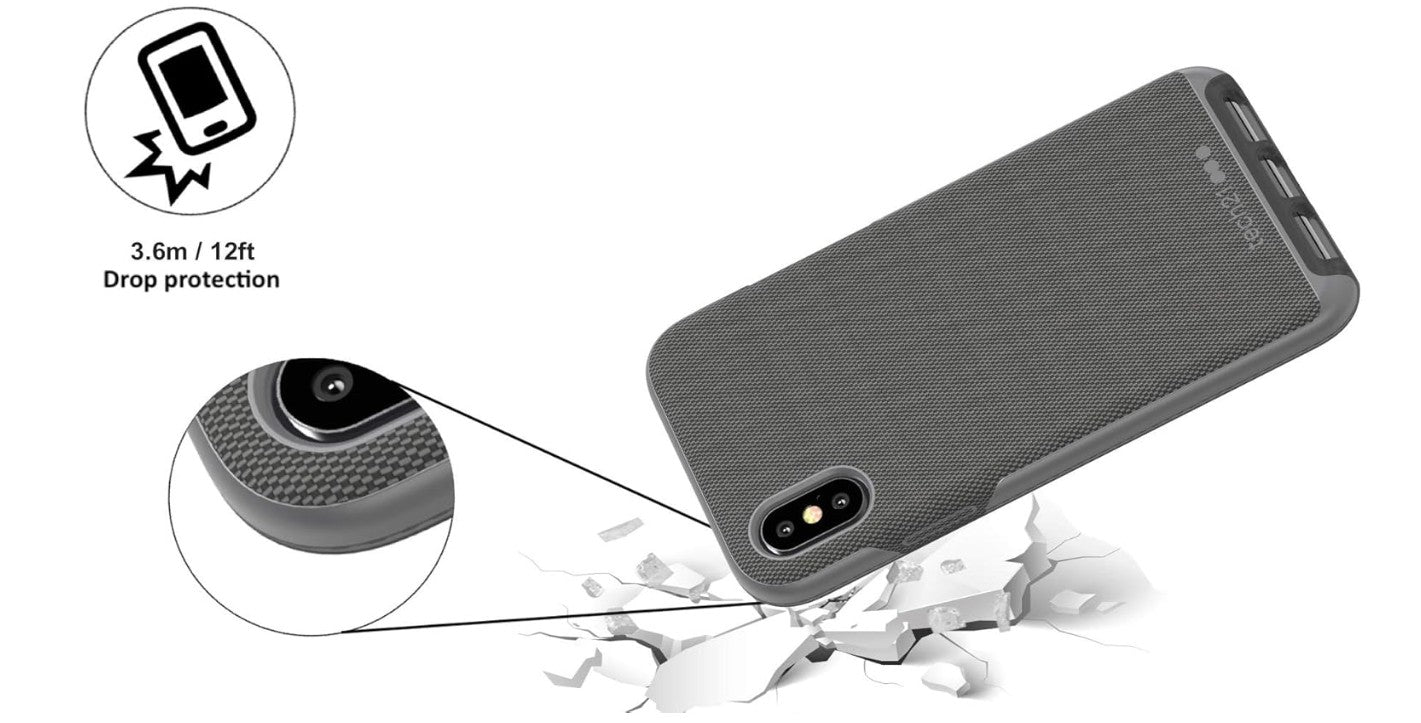 Tech21 Evo Luxe Woven Fabric Slim Case for iPhone XS Max 6.5" - Grey